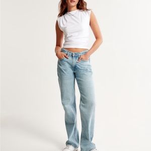 Abercrombie & Fitch Draped Shell Top High Neck Top Sinched Navy